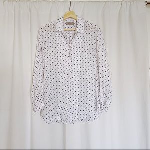 Everlane Oversized Black White Polka Dot Blouse